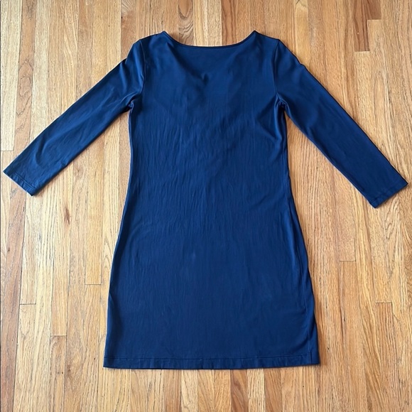 Lilly Pulitzer Cotton Navy Blue Embroidered Dress Size: Small - Picture 3 of 3
